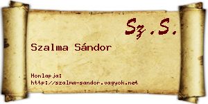 Szalma Sándor névjegykártya