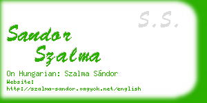 sandor szalma business card