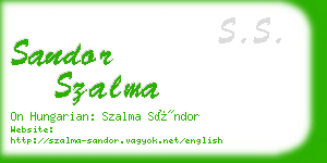 sandor szalma business card